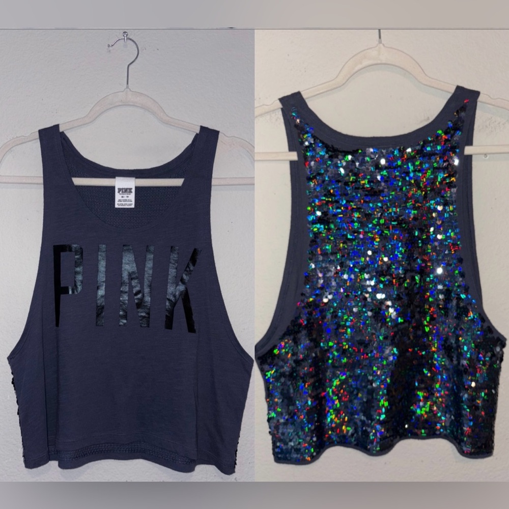 Victoria Secret•PINK• Sequin Bling Tank Top